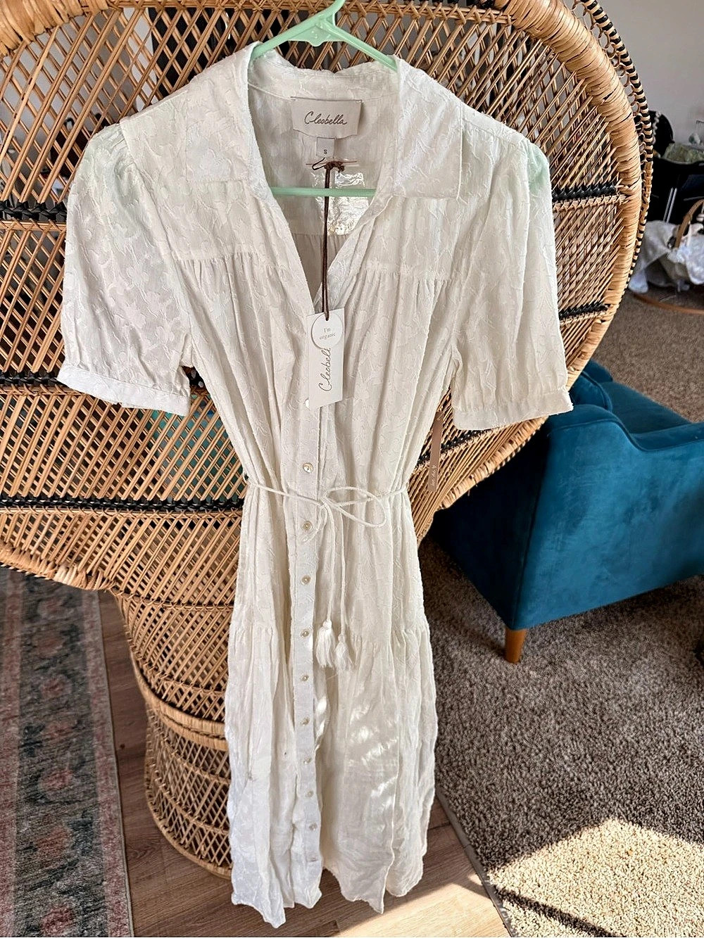 Cleobella Maxi Dress Floral White Size Small NWT